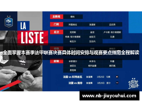 全面掌握本赛季法甲联赛决赛具体时间安排与观赛要点指南全程解读 全面掌握本赛季法甲联赛决赛具体时间安排与观赛要点指南全程解读