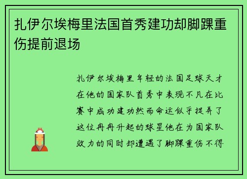 扎伊尔埃梅里法国首秀建功却脚踝重伤提前退场